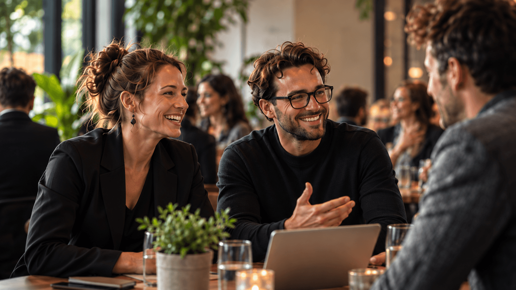 Ondernemers in gesprek tijdens een bijeenkomst van Ondernemershaven